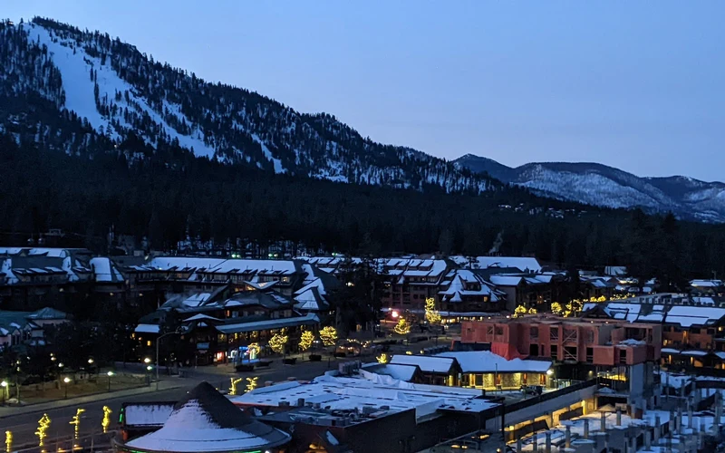 Caesars Republic Lake Tahoe casino tower at Stateline near the Heavenly gondola, one of the properties returned for ski-in ski-out hotels in Lake Tahoe, Nevada