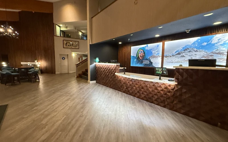 Empeiria High Sierra Hotel on Main Street in town, two miles from the ski-in ski-out lodging at Mammoth, California