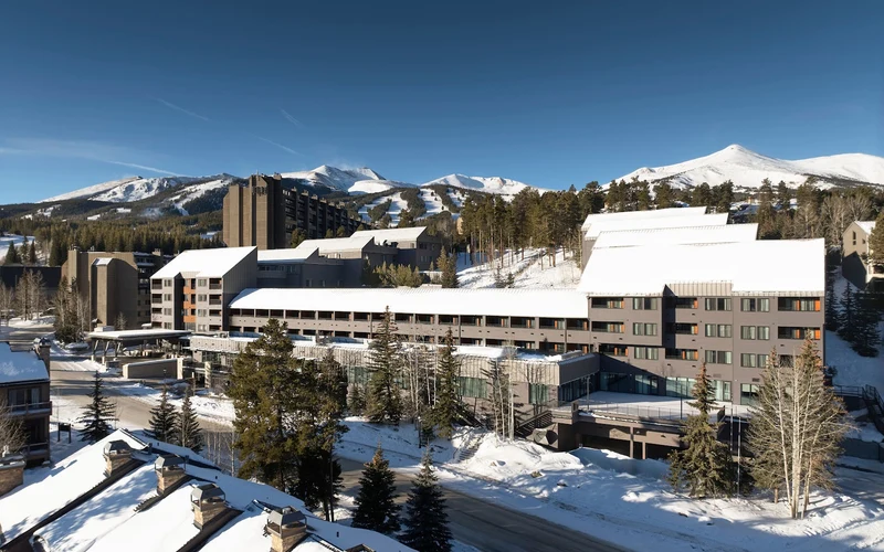 Hotel Alpenrock across from the Peak 9 base in Breckenridge, Colorado, near the ski-in ski-out lodging