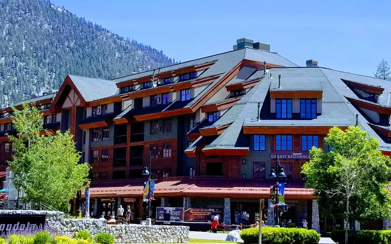 Margaritaville Resort on Lake Tahoe Boulevard minutes from the Heavenly gondola, among the hotels returned for ski-in ski-out hotels in Lake Tahoe, California