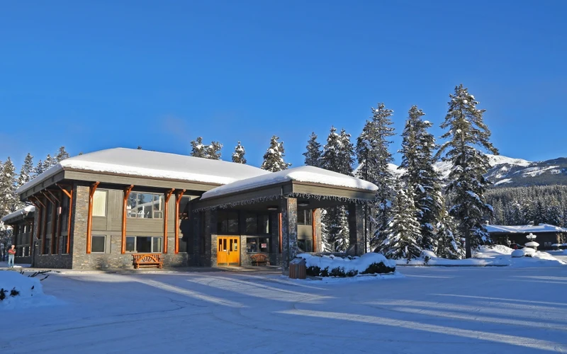 Mountaineer Lodge on Village Road in Lake Louise, the closest harvested hotel to the ski base in Banff National Park, Alberta