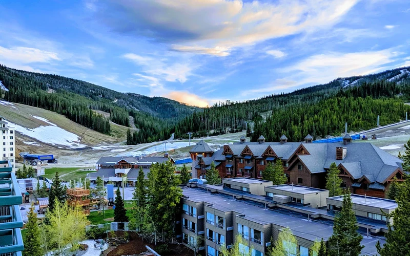 Shoshone Condominium Hotel connected to Huntley Lodge at the Mountain Village base, Big Sky, Montana